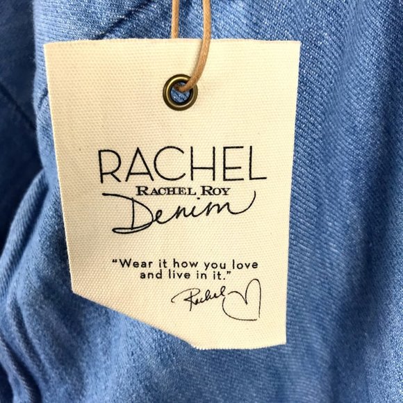 Rachel Roy Women's Curvy Collection Light Wash Amelia Wide Leg Denim Cop Pant Tr - Picture 7 of 8